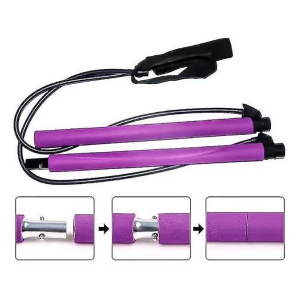 Barra de Pilates com resistência à faixa elástica, academia de ioga - Lightbek Official Store Imagem de Barra de Pilates com resistência à faixa elástica, academia de ioga
