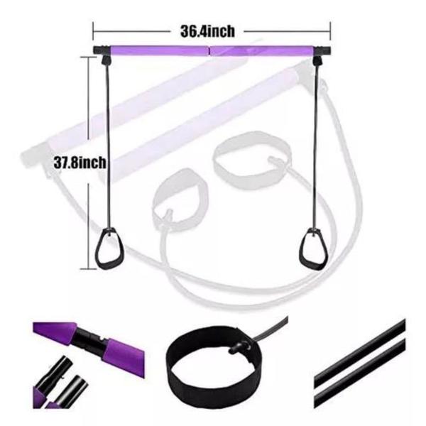 Barra de Pilates com resistência à faixa elástica, academia de ioga - Lightbek Official Store Imagem de Barra de Pilates com resistência à faixa elástica, academia de ioga