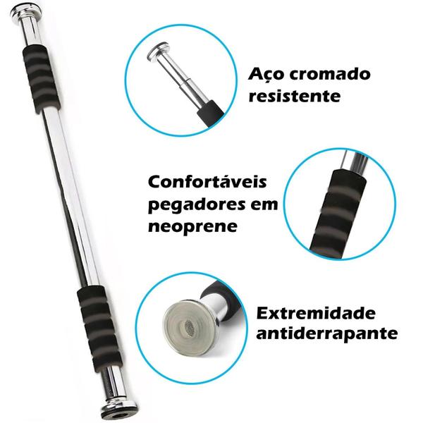 Imagem de Barra De Porta Ajustável Flexão Fixa Ajustável Musculação