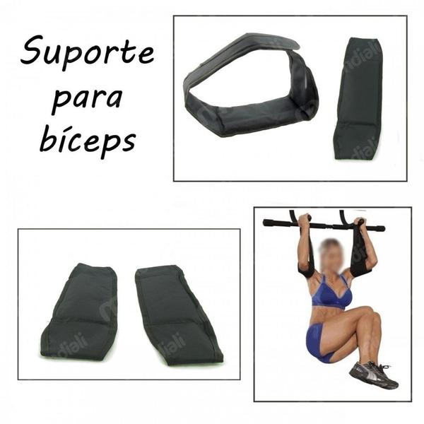 Imagem de Barra de Porta Multifuncional Musculacao para Exercicios Suporta Ate 120 Kg  Liveup Sports 