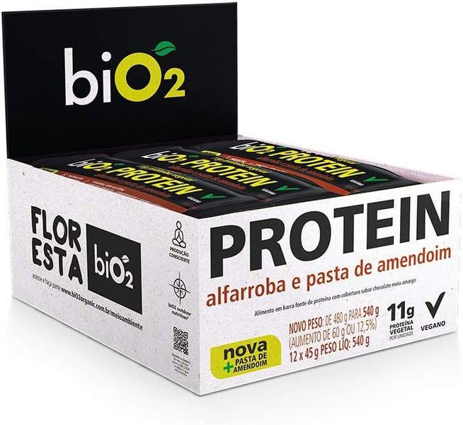 Barra de Preteína Vegana Bio2 Alfarroba Cx. c/12 Un. de 45g Imagem de Barra de Preteína Vegana Bio2 Alfarroba Cx. c/12 Un. de 45g