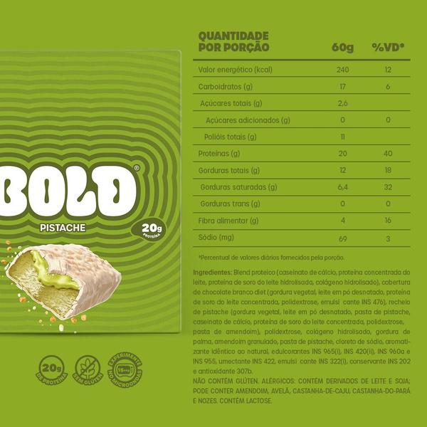 Imagem de Barra de Proteína BOLD Snacks Pistache (20g de Proteína) - Caixa com 12 unidades