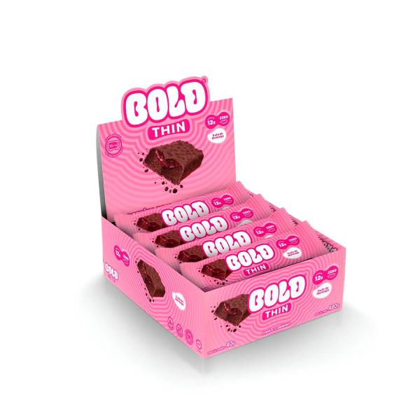 Barra de proteina bold thin trufa de morango 12un Imagem de Barra de proteina bold thin trufa de morango 12un