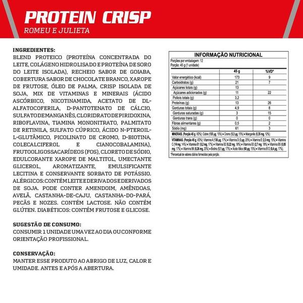 Imagem de Barra de Proteína Integralmedica Protein Crisp Doce de Côco 540g 12 unidades