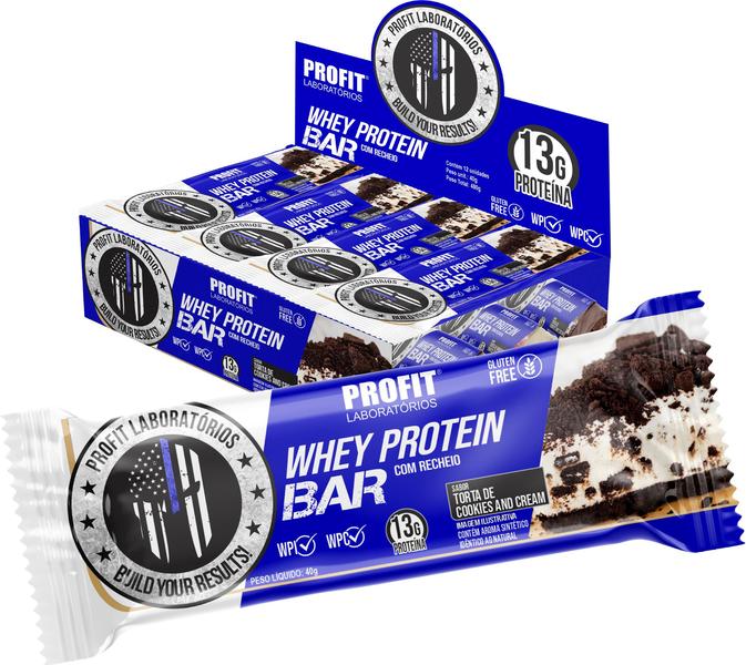 Imagem de Barra de Proteína Profit Labs Whey Protein Bar 13g de Proteína Caixa Fechada com 12 Unidades