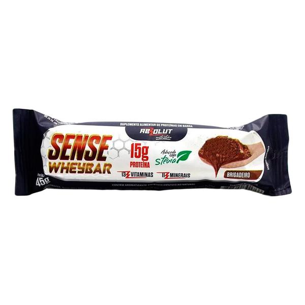 Imagem de Barra de proteína Sense Whey Bar Absolut Nutrition Sabor Brigadeiro 15g de Proteína Adoçado com Stevia 45g