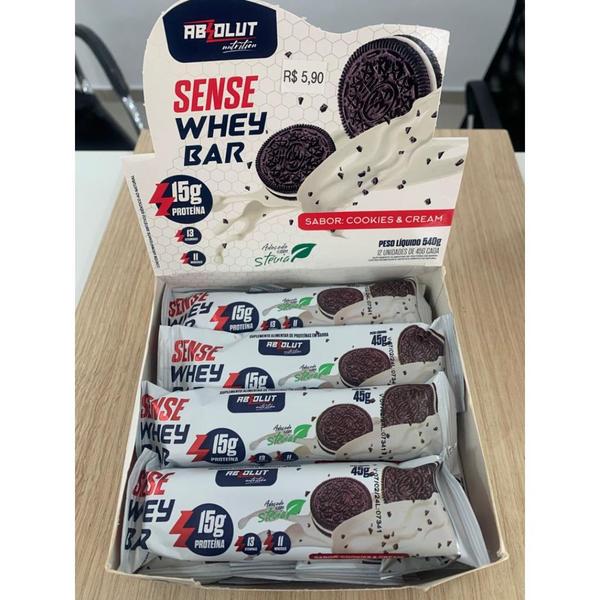 Imagem de Barra de proteína sense wheybar cookies and cream 45g - abs nutrition