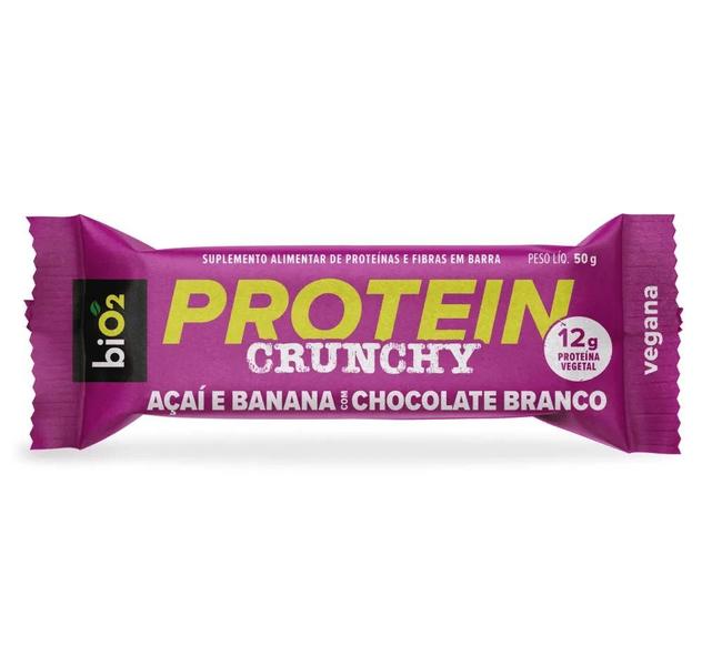 Imagem de Barra de Proteína Vegana biO2 Protein Crunchy Bar Açaí e Banana com Chocolate Branco 9 un 50g