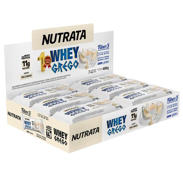 Imagem de Barra de Proteína Whey Grego Bar Beijinho (12 Unidades)  Nutrata