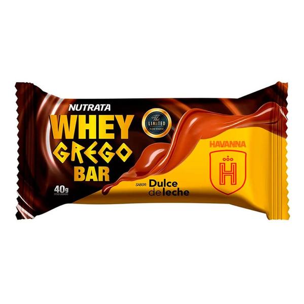 Imagem de Barra de Proteína Whey Grego Bar Nutrata Sabor Dulce De Leche Havanna com 11g de Proteína 40g