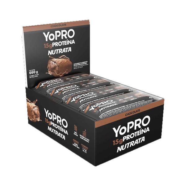 Imagem de Barra De Proteína Yopro Sabor Chocolate 12 Unidades 55g Nutrata