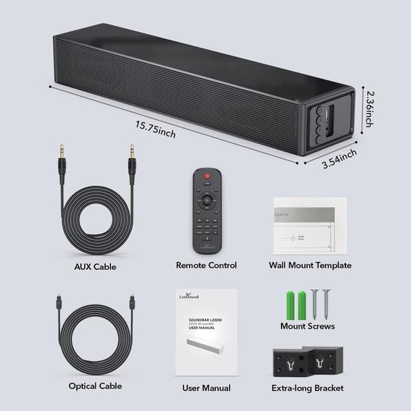 Imagem de Barra de som LARKSOUND Small para TV, PC e jogos com Bluetooth/HDM