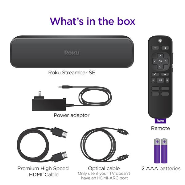 Imagem de Barra de som Roku Streambar SE 2 em 1 com streaming 4K/HD/HDR