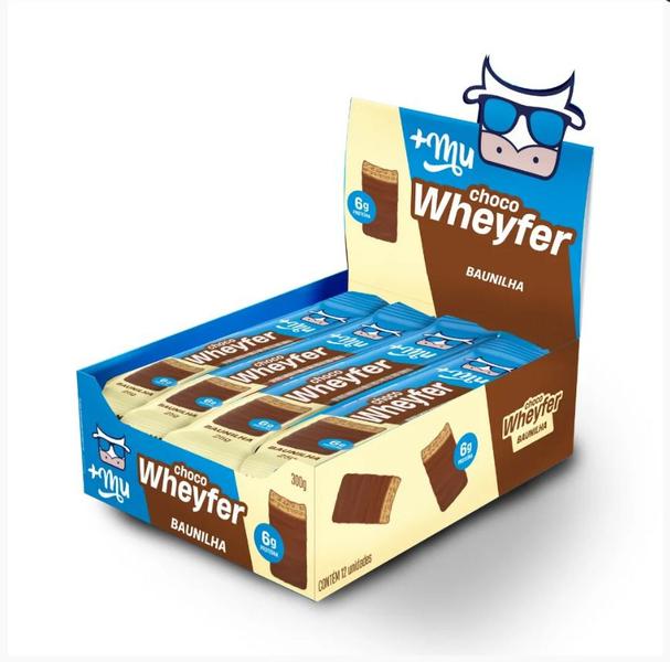 Imagem de Barra de Wafer Choco Wheyfer Sabor Baunilha Caixa 12 Unidades 25g +Mu