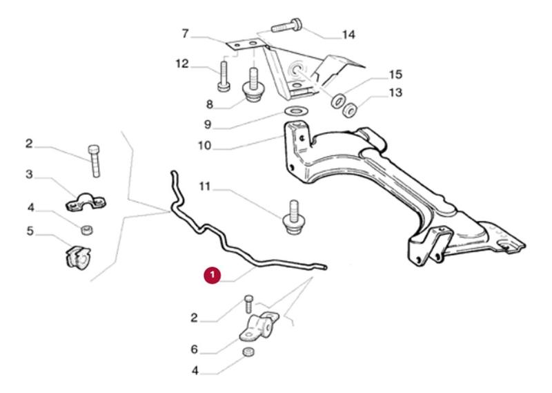 Imagem de Barra Estabilizadora DIANTEIRA Fiat Siena Original 46803589