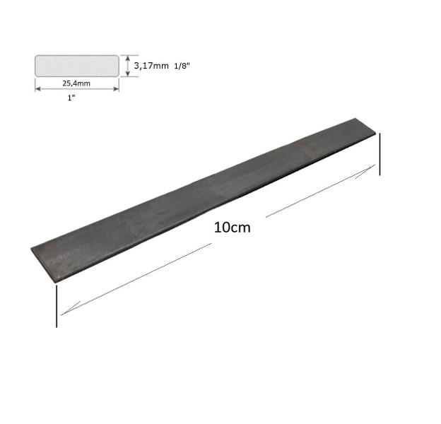 Imagem de Barra Ferro Chato 25,4mm X 3,17mm - 1X1/8 Gerdau 10cm 7un