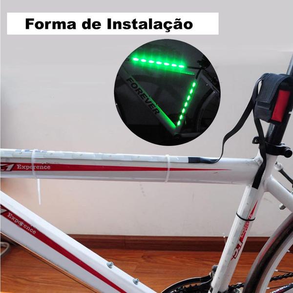 Imagem de Barra Fita Led Luz Bike bicicleta + Controle Segurança noite VERDE CBRN14279