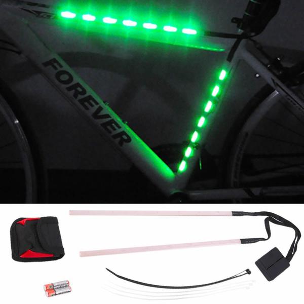 Imagem de Barra Fita Led Luz Bike bicicleta + Controle Segurança noite VERDE CBRN14279