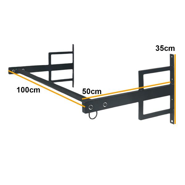 Imagem de Barra Fixada De Parede Treinar Musculação Academia Cor Preto