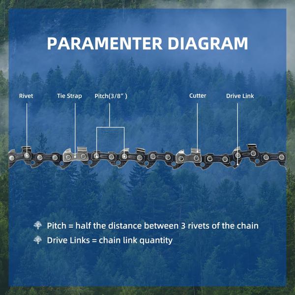 Imagem de Barra guia de motosserra e correntes de 18 polegadas e 62 elos de acionamento