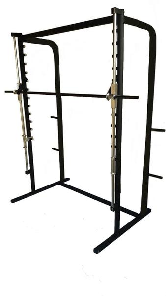 Barra Guiada Smith Tubular + 2 Travas de segurança profissional - Marrones sport Imagem de Barra Guiada Smith Tubular + 2 Travas de segurança profissional