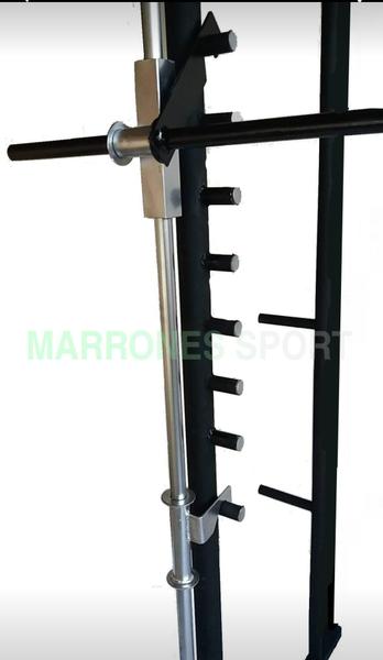 Barra Guiada Smith Tubular + 2 Travas de segurança profissional - Marrones sport Imagem de Barra Guiada Smith Tubular + 2 Travas de segurança profissional