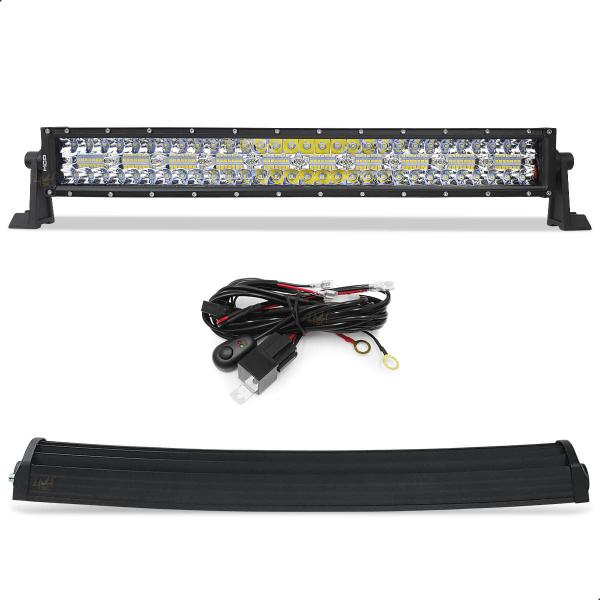 Imagem de Barra LED Mod LEDs 390W 6500K Lente 8D Foco Spot e Flood 22 Polegadas em Curva + Chicote