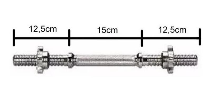 Imagem de Barra Maciça Halter 40Cm Cromada Com Rosca Unidade