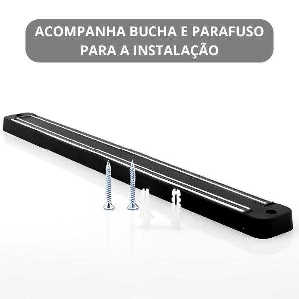 Imagem de Barra Magnética P/ Faca Imã 50cm Suporte Ferramentas Cozinha Churrasqueira Utensílios Régua