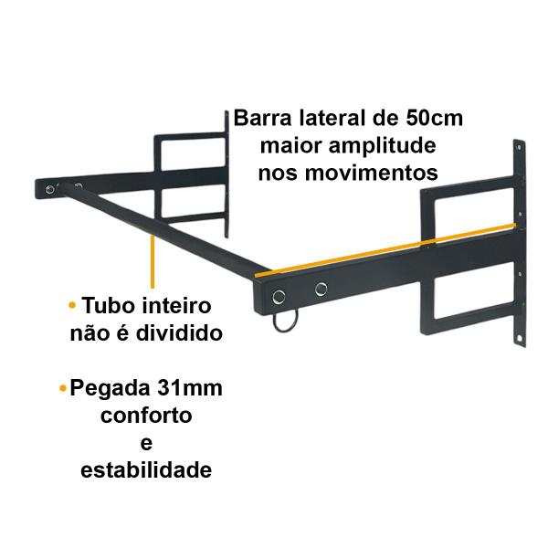 Imagem de Barra Mista De 50cm Parede Pull-up Para Treino e Musculação