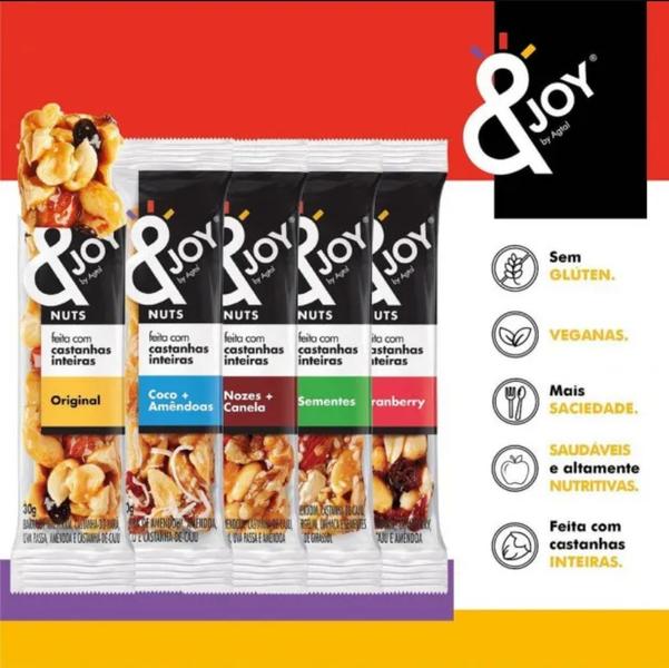 Barra Mixed Nuts &Joy Cx c/12 un TODOS SABORES Imagem de Barra Mixed Nuts &Joy Cx c/12 un TODOS SABORES