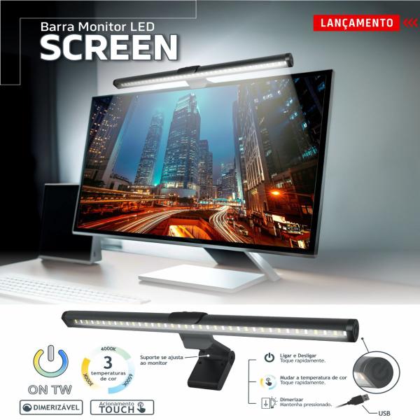 Imagem de Barra Monitor LED Taschibra Screen Color Control TW 5W Preta