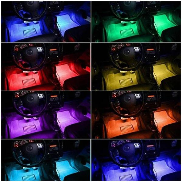 Imagem de Barra Neon Led 8 Cores RGB Controle Carro Moto Caminhao Musica Som Decoraçao Iluminaçao Automotiva