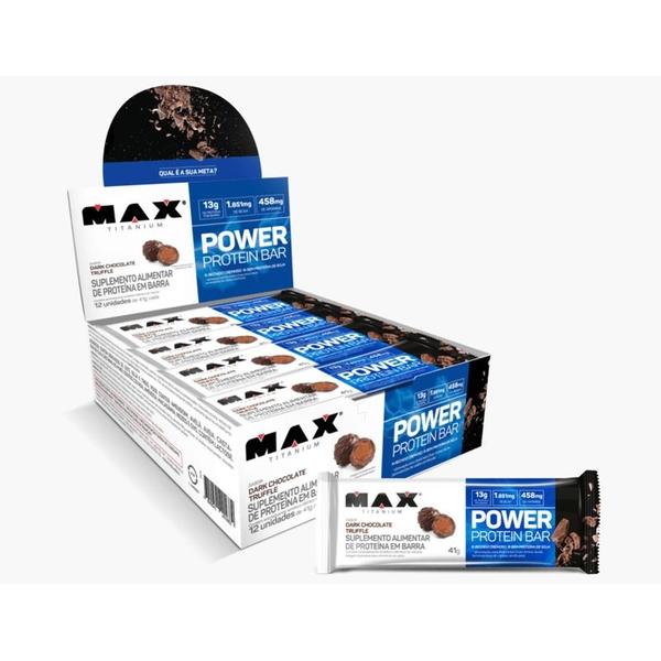 Imagem de Barra Power Protein Bar C/ 12 Unid de 41g Cada - Max Titanium