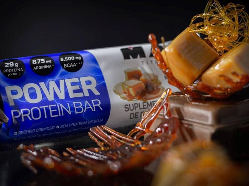 Imagem de Barra power protein sabor caramelo 90g - max titanium