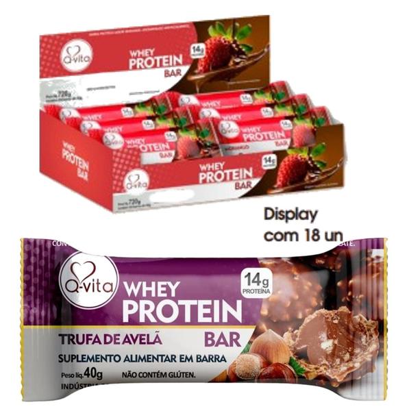 Imagem de Barra Protein Q-Vita Trufa De Avelã Display 18 Unidades