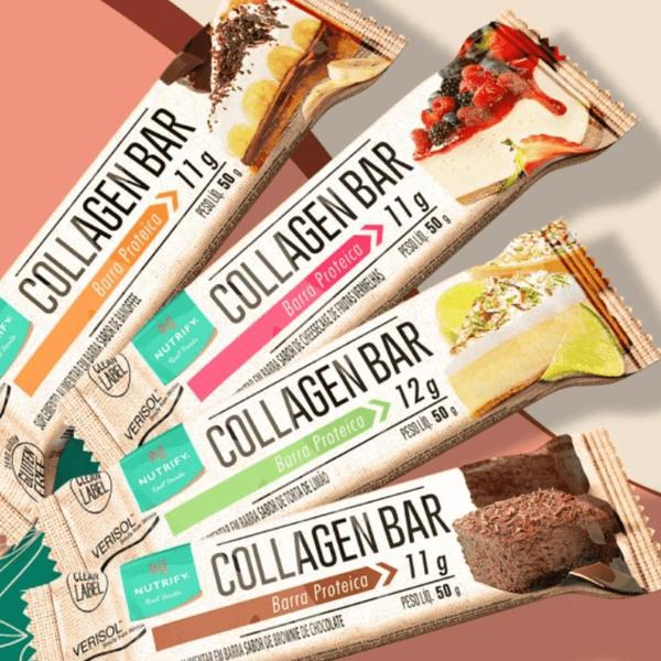 Imagem de Barra Proteína Colágeno Collagen Bar Brownie Chocolate 50G