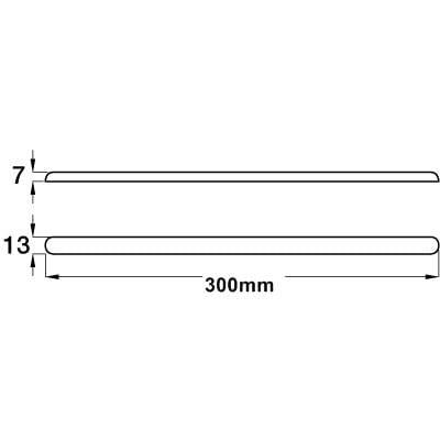 Imagem de Barra Protetora para Tampos 06 Peças 300x13x07mm Cromada Hafele