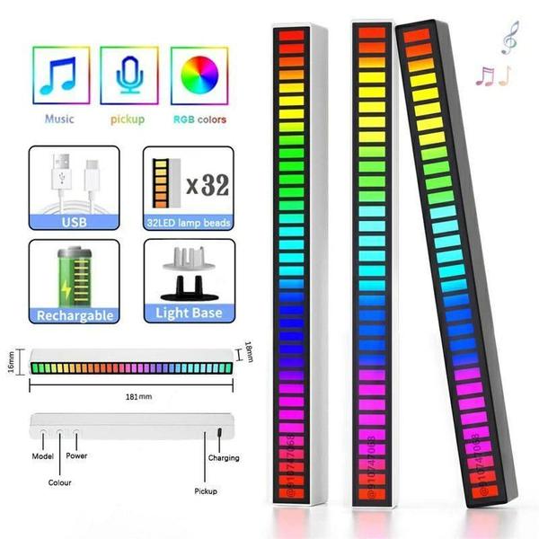 Imagem de Barra Rítmica Super Led Rgb Decoração Pc Tv Som Automotivo