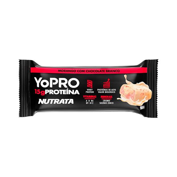 Imagem de Barra YOPRO Sabor Morango com Chocolate Branco 12 UN  Nutrata