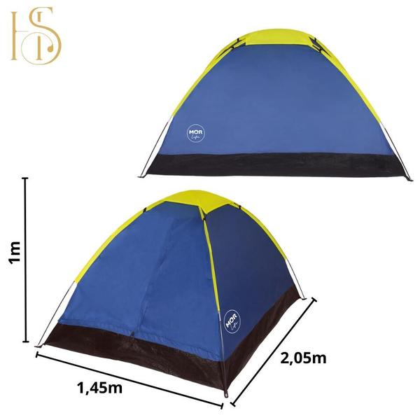 Imagem de Barraca 2 Pessoa Camping Kit Colchao Inflavel Casal e Bomba de AR