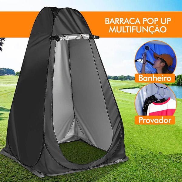 Imagem de Barraca Banheiro Iglu Para Camping Tenda Portátil Cor Preto