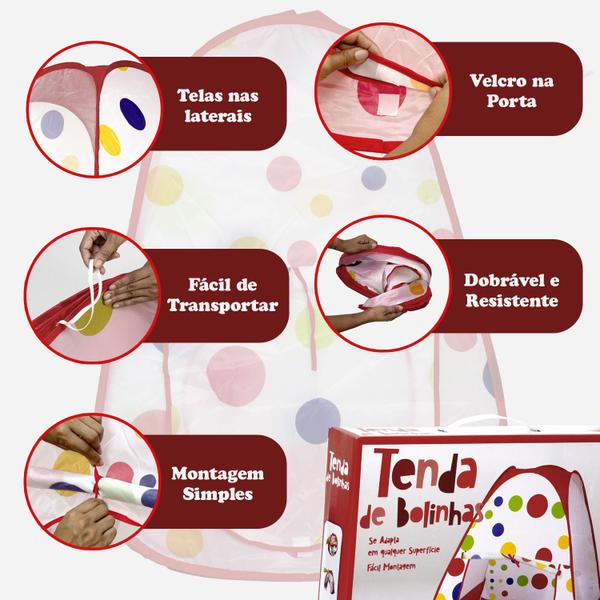 Imagem de Barraca Cabana Infantil Estampa de Bolinhas Resistente Iglu