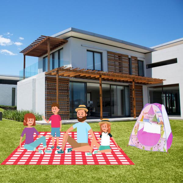 Imagem de Barraca Cabana Tenda Infantil Portátil Rosa Menina Castelo