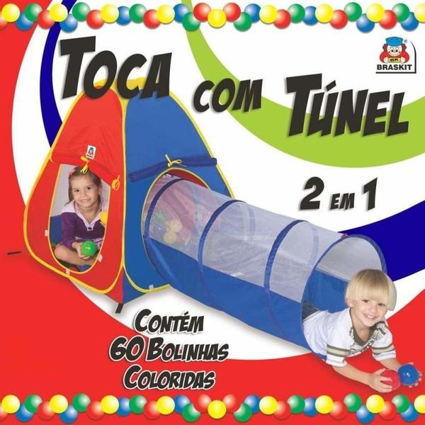 Imagem de Barraca Cabana Túnel Piscina De 60 Bolinhas Infantil 2 Em 1