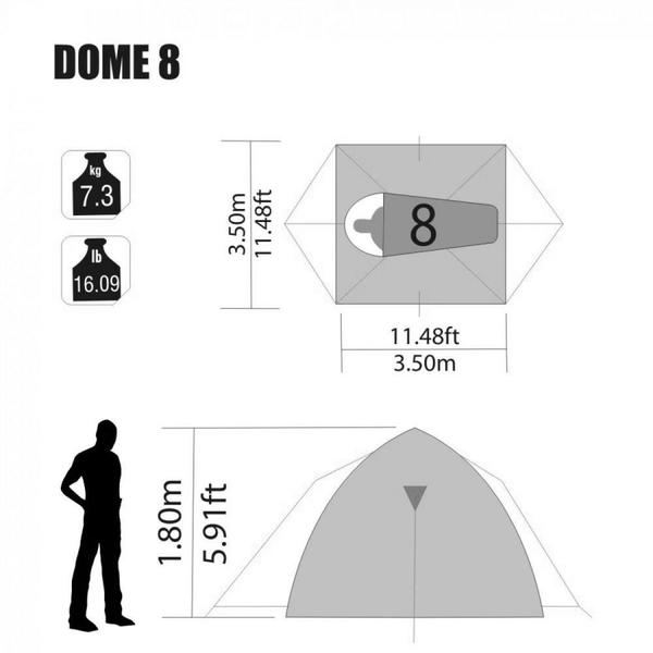 Imagem de Barraca Camping 8 Pessoas Coluna D Agua 1800mm Dome  Nautika 