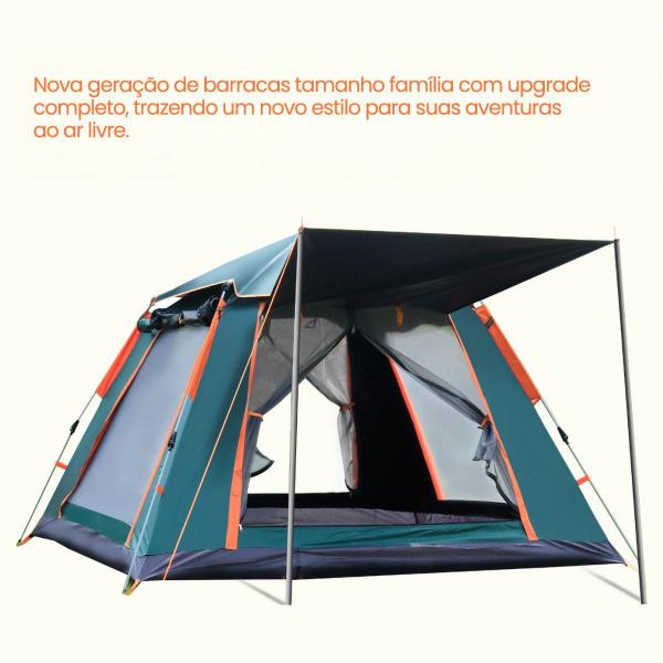 Imagem de Barraca Camping Acampamento até 4 Pessoas A Prova Dágua AntiMosquito Abertura Rápida Expansão Automática Gazebo Varanda