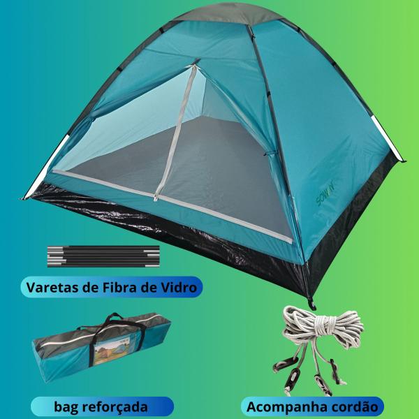 Imagem de Barraca Camping Acampamento Grande Impermeável Para 4 Pessoa