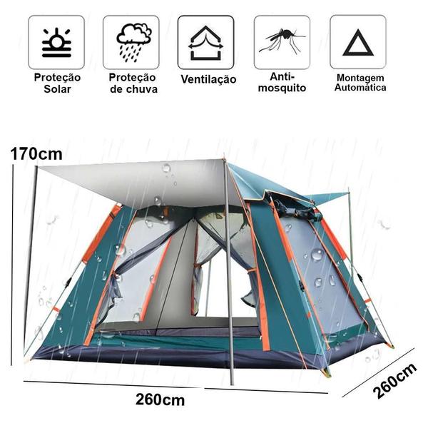 Imagem de Barraca Camping Automática Monta Em 60Seg Acampamento Tenda