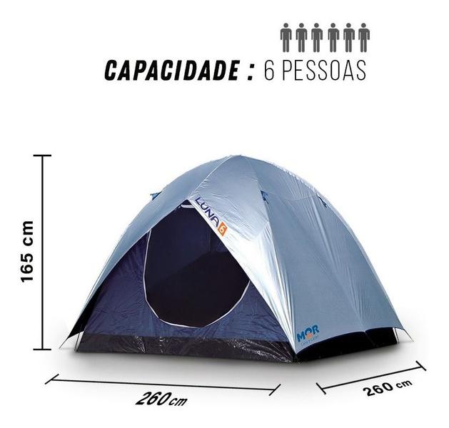 Imagem de Barraca Camping Luna 6 Pessoas Mor + Colchão Casal Mor